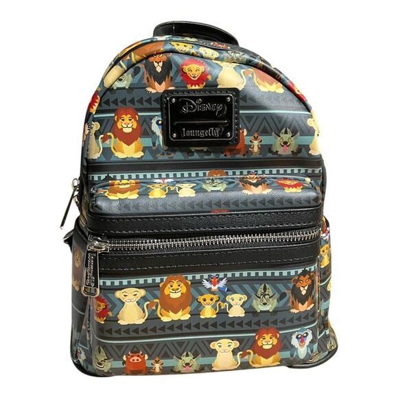 Disney Loungefly Backpack Black Lion King Chibi Mufasa‎ Simba Tribal Safari READ main image 7